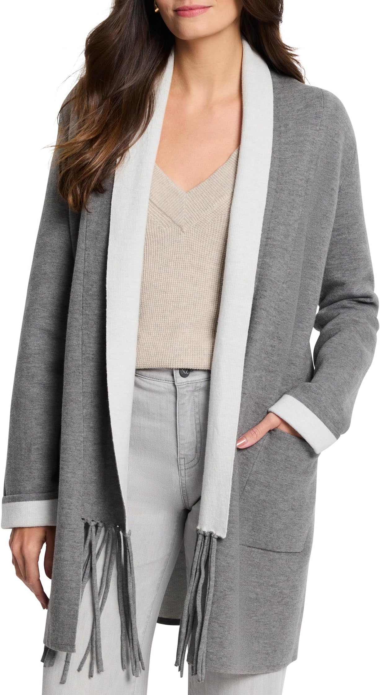 

Куртка NIC+ZOE Cool Nights Reversible Fringe Jacket, цвет Nickel