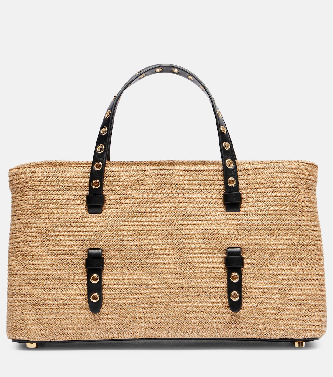 

Мина 25 Средняя плетеная сумка-тоут Alaïa, Naturel