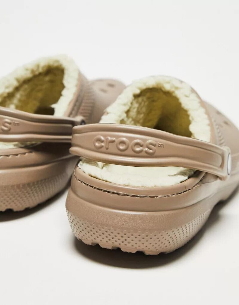 Классические сабо унисекс Crocs на подкладке цвета гриб/кость — фото 2
