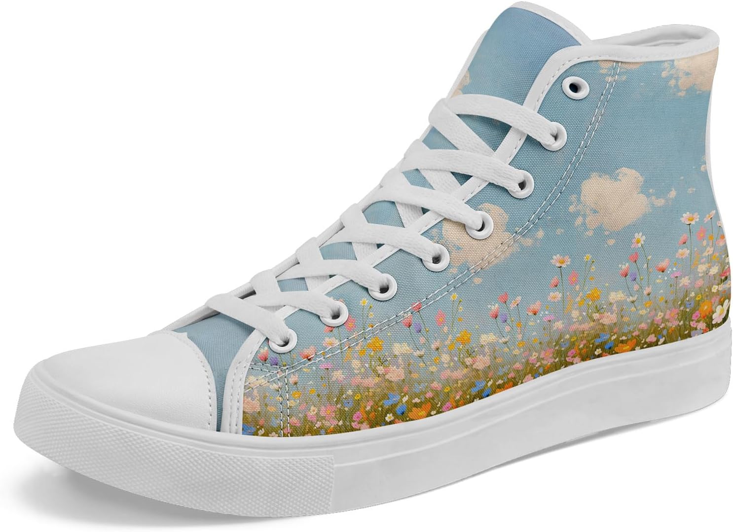 

Унисекс модные высокие кеды на шнуровке из хлопка с цветочным принтом, повседневная обувь для ходьбы и тенниса, дышащие, для весны и лета Awsole, Floral Pattern Shoes6