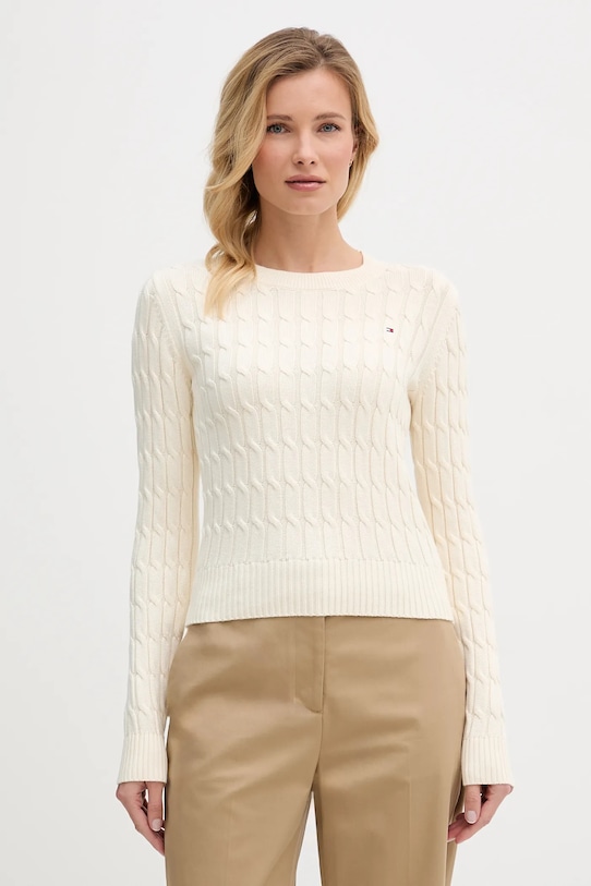 

Хлопковый свитер Tommy Hilfiger, бежевый