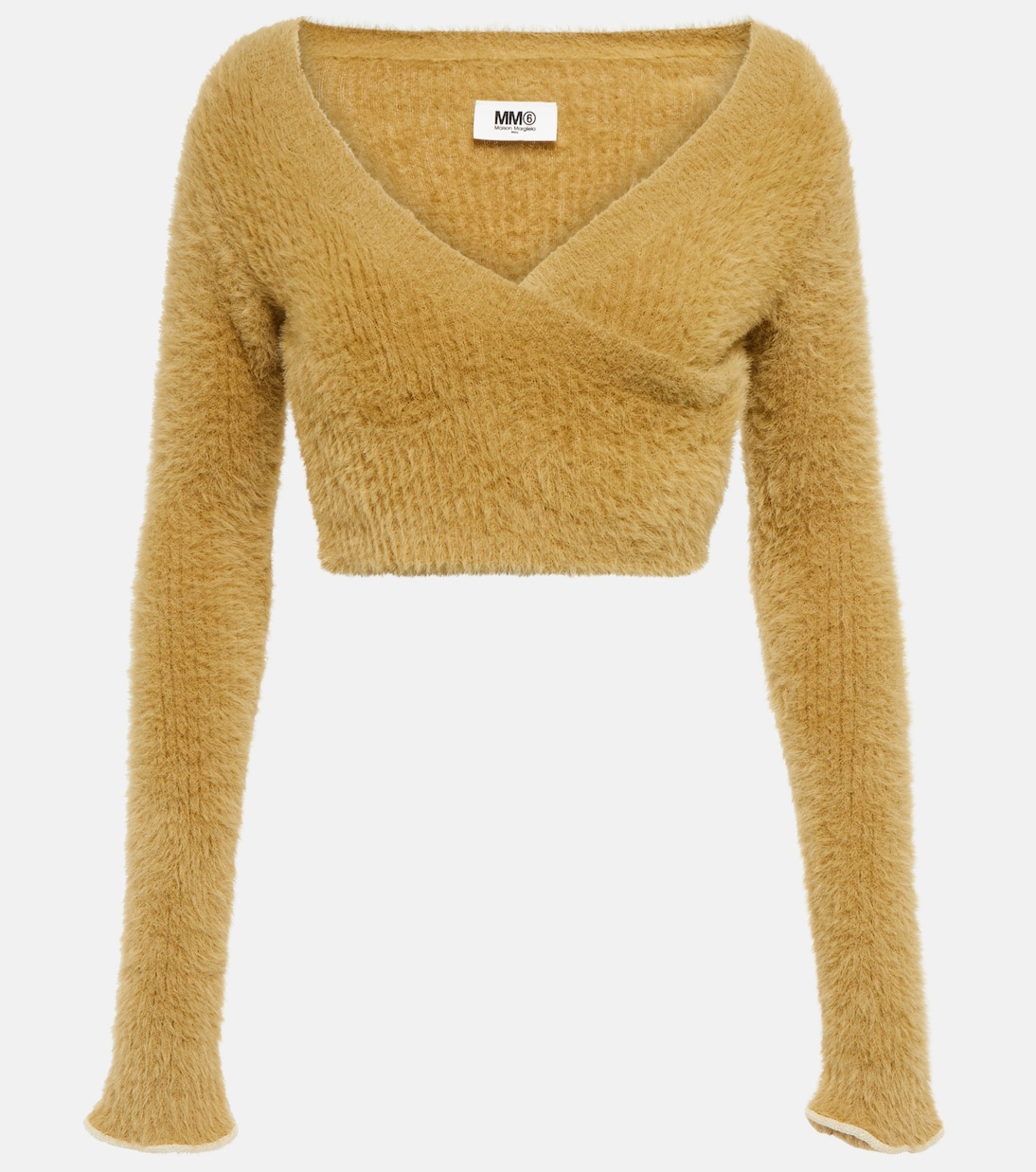 Вязаный укороченный топ MM6 Maison Margiela, Light Beige
