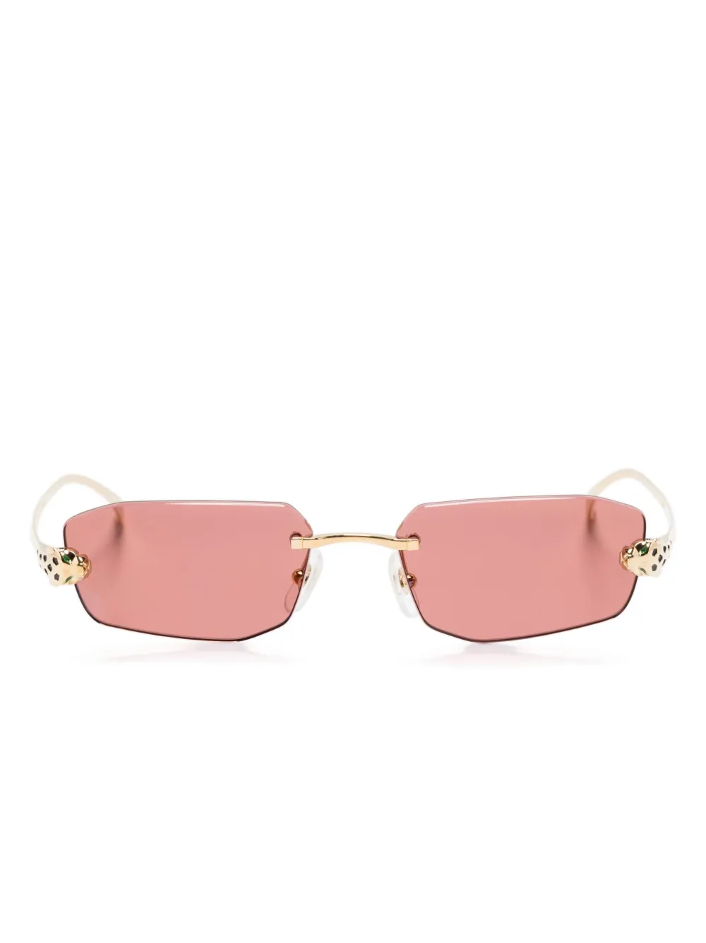 

Солнцезащитные очки в прямоугольной оправе Cartier Eyewear, золотой