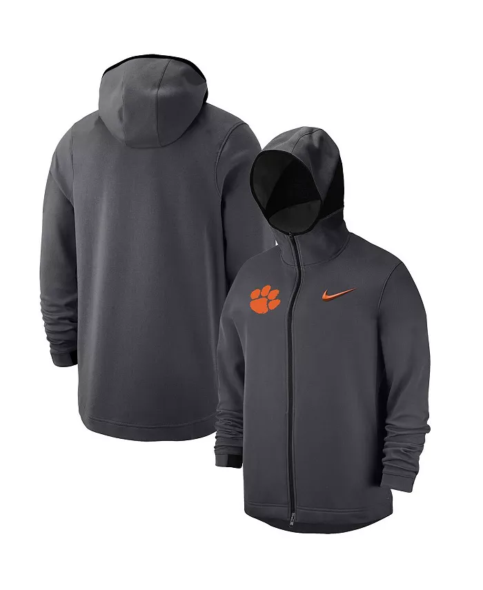 

Мужская антрацитовая толстовка Clemson Tigers Tonal Showtime с молнией Nike