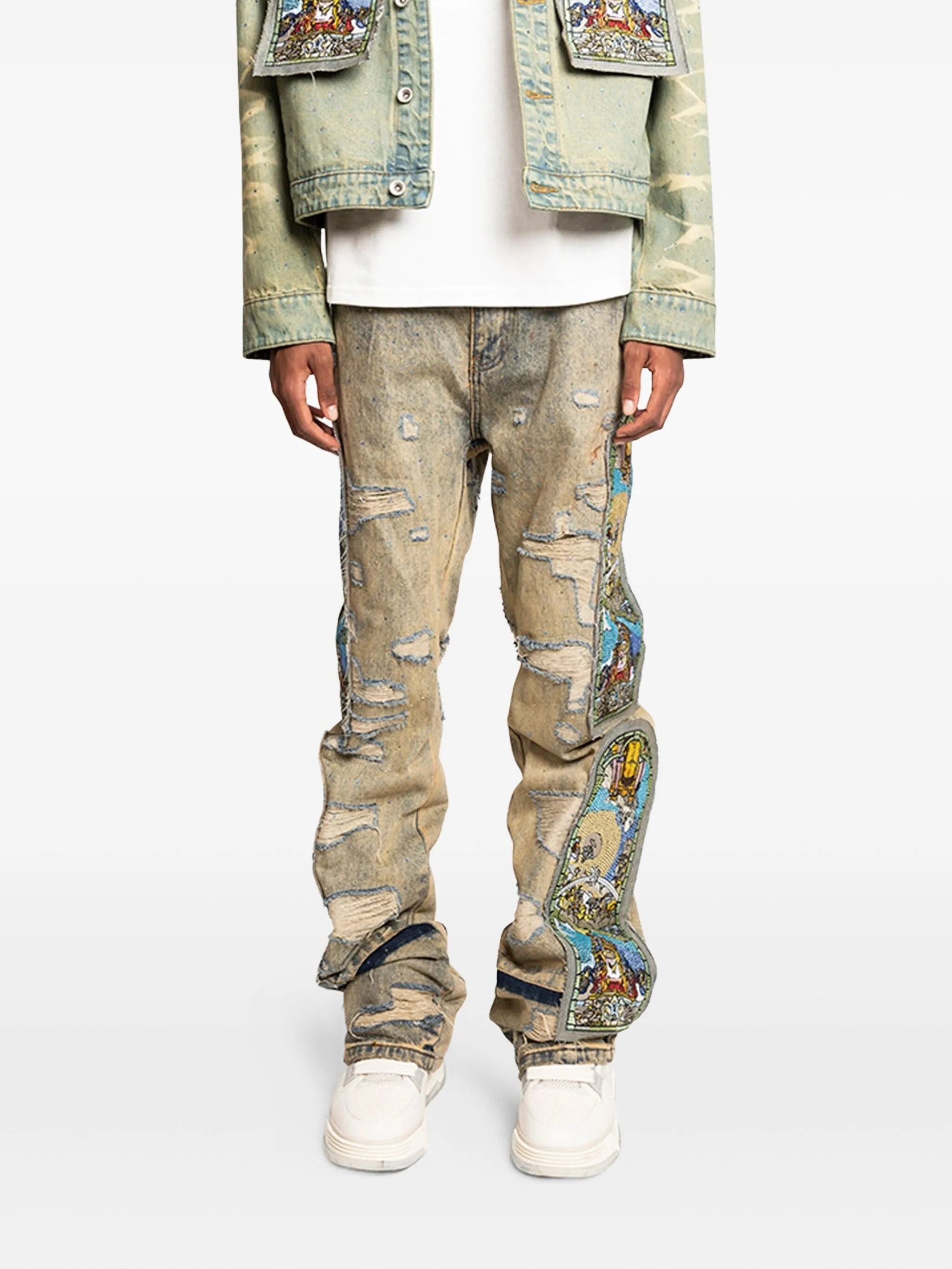 

Джинсы с эффектом потертости Who Decides War, нейтральный