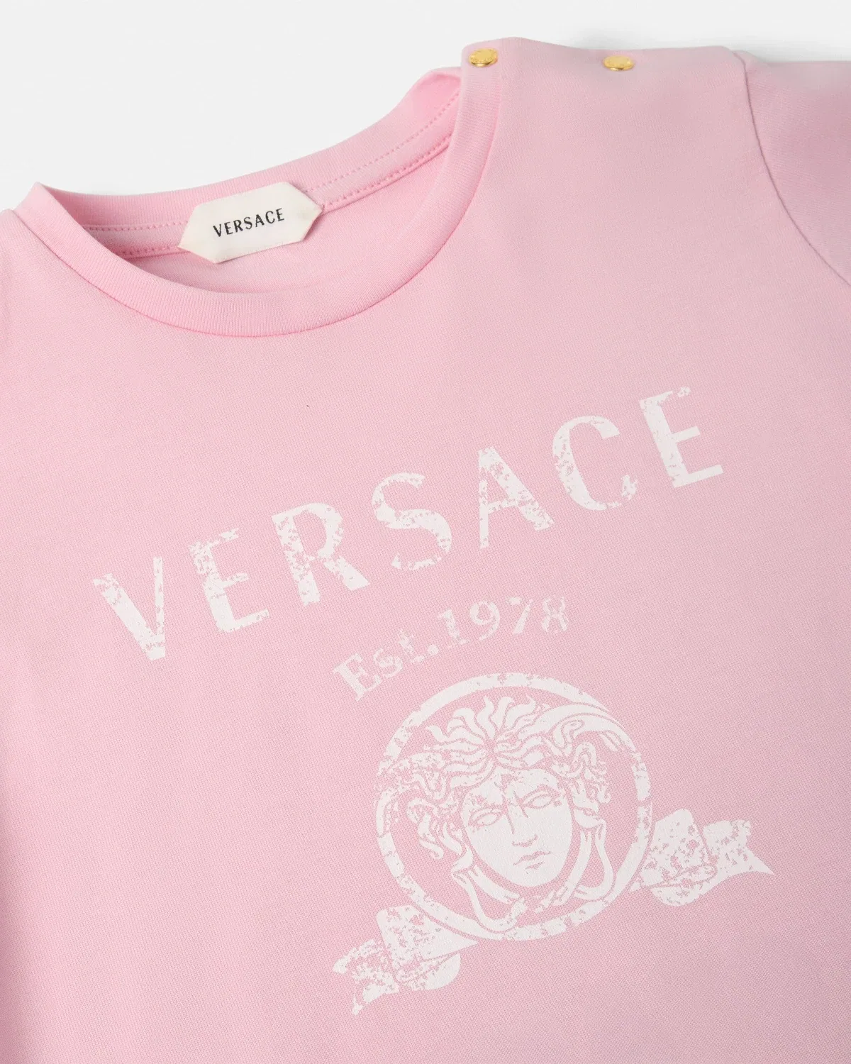 Футболка из джерси с принтом для младенцев Versace, розовый — фото 3