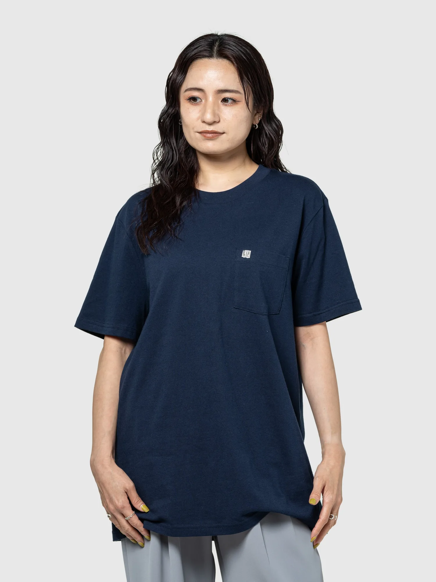 Мини-футболка с логотипом (U)GAP и карманом (унисекс), TAPESTRY_NAVY