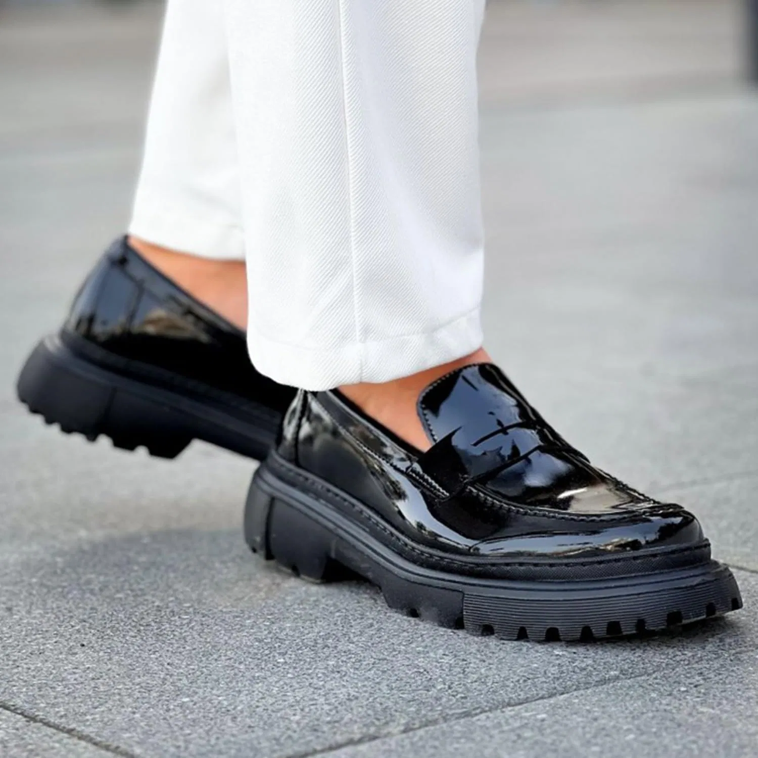 Туфли-лоферы Solaress 2417 Penny Loafer для повседневной носки и офиса solaress seyahat aksesuarları, Black (Black Varnish) — фото 4