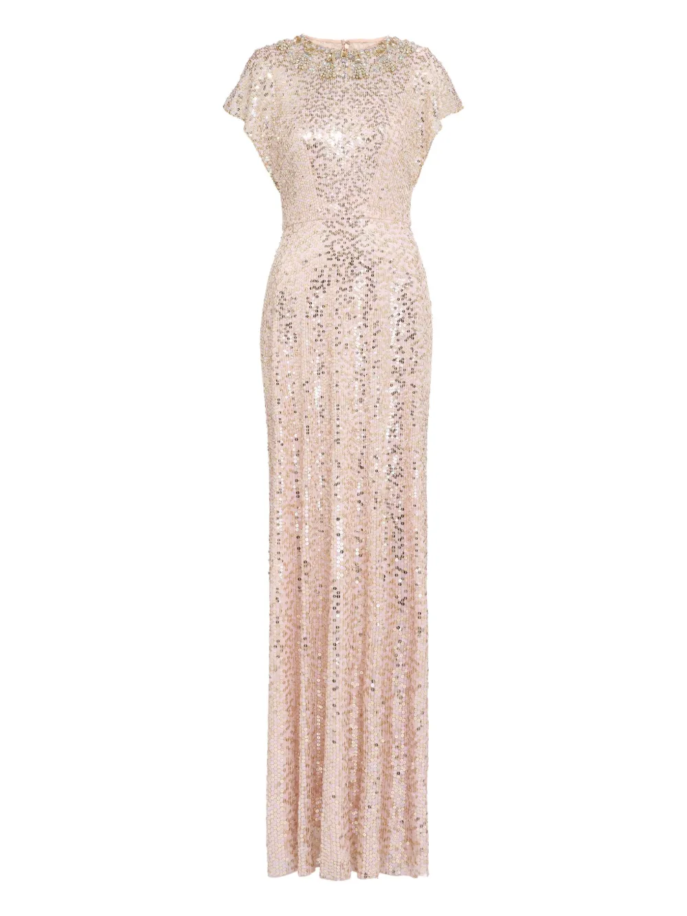 

Платье макси с пайетками Jenny Packham, розовый