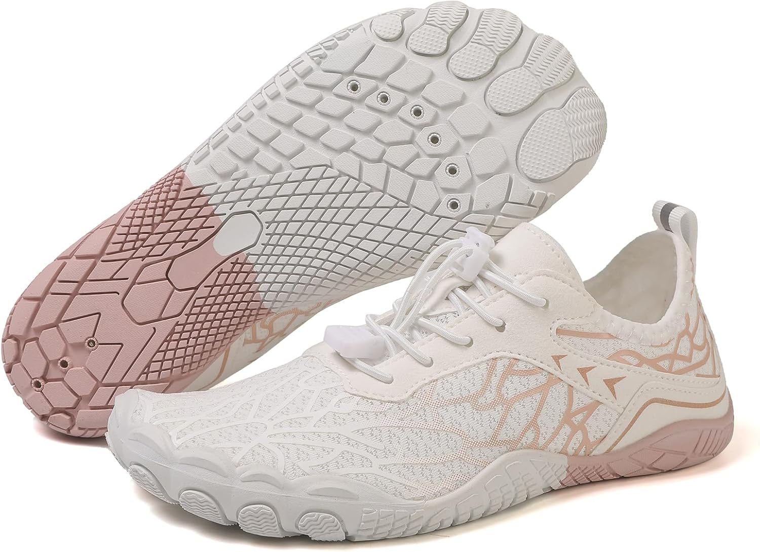

Дышащие кроссовки для женщин и мужчин, водонепроницаемые водные туфли, легкая быстросохнущая минималистичная обувь, кроссовки для трейлраннинга с нулевым перепадом, нескользящей подошвой и широкой передней частью Lghlmcl, розовый