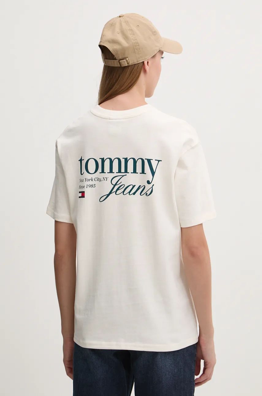 

Хлопковая футболка Tommy Jeans, бежевый