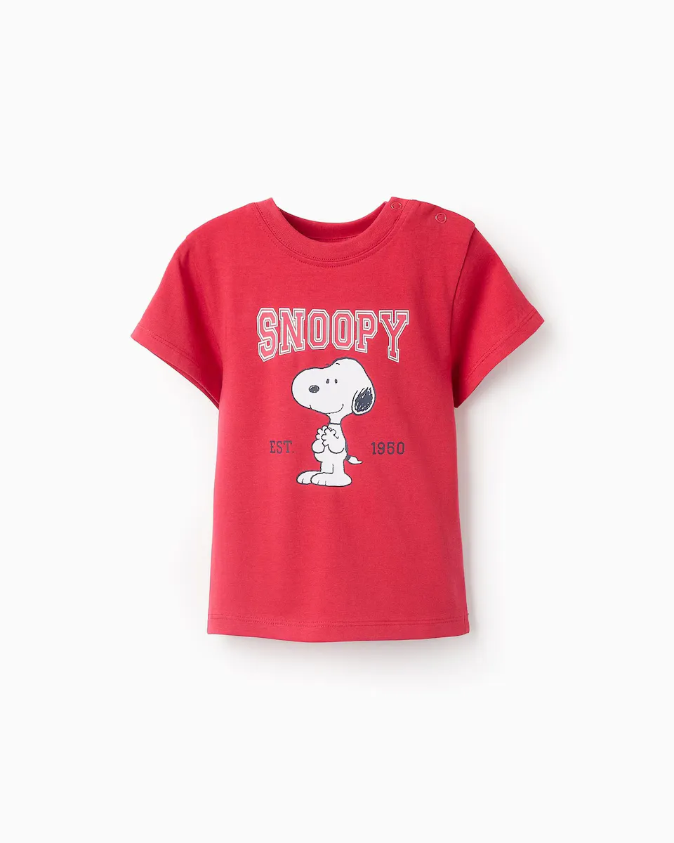 

Футболка для мальчика из 100% хлопка с принтом Snoopy Zippy, красный