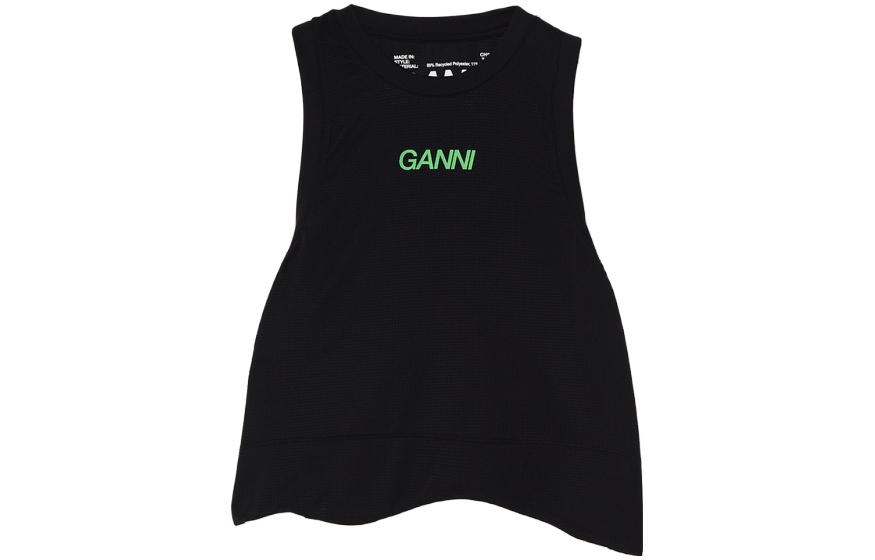 

GANNI Майка женская черная