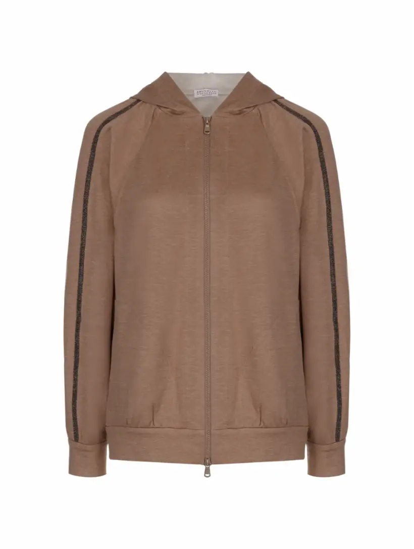 

Спортивная кофта с цепью мониль Brunello Cucinelli, коричневый
