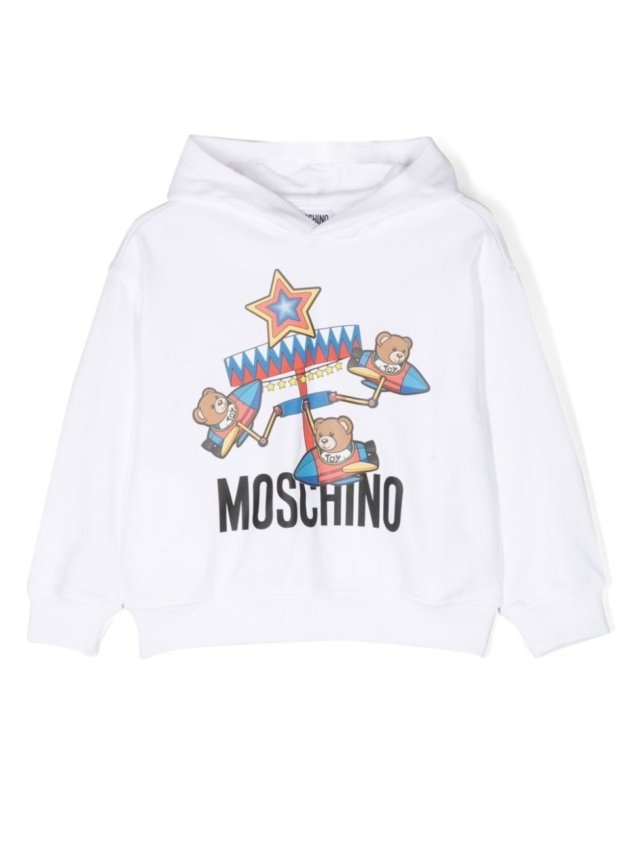 

Moschino Kids graphic-print long-sleeve hoodie, белый