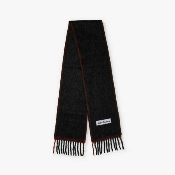 

Узкий фактурный шарф с логотипом Acne Studios, черный