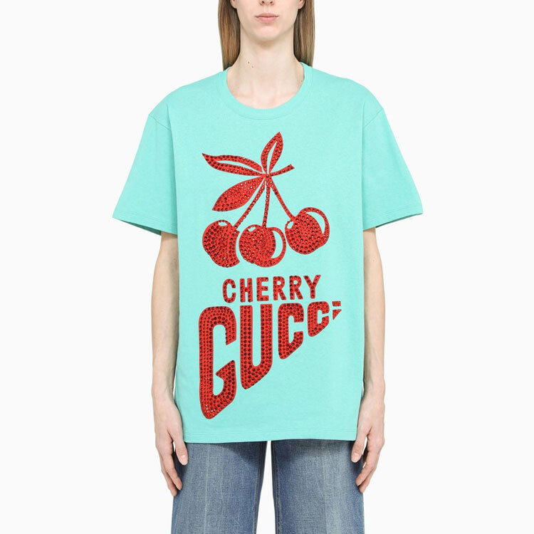 Футболка женская Gucci, светло-голубой — фото 3
