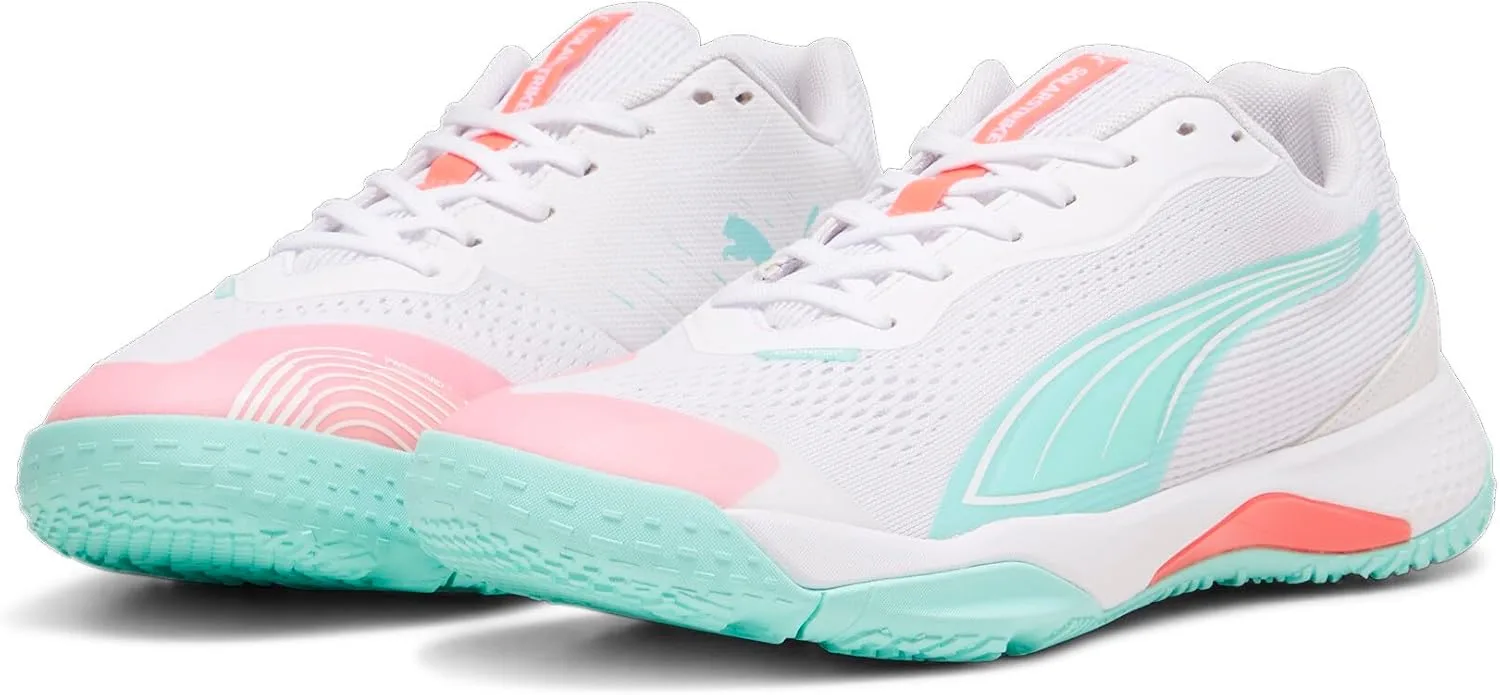 Кроссовки PUMA Unisex Solarstrike III W+ для игры в помещении, белый — фото 2