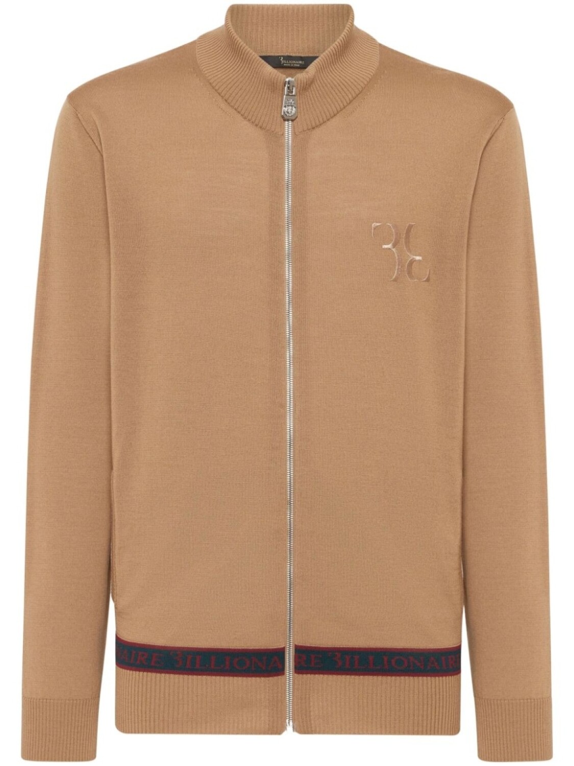 

Billionaire logo-embroidered zip-up jumper, нейтральный цвет