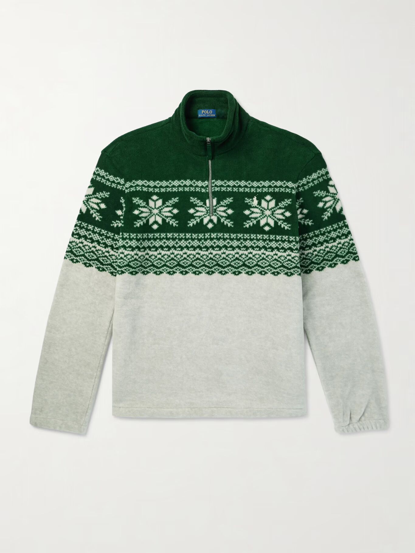 

Толстовка Fair Isle Recycled Fleece с застежкой-молнией на половину длины POLO RALPH LAUREN, зеленый