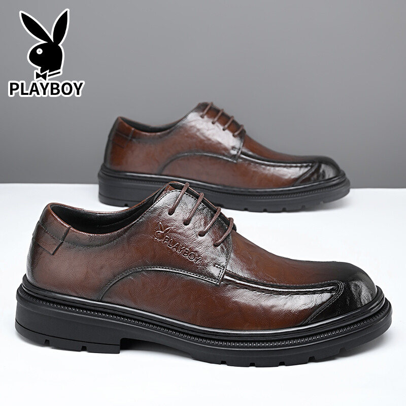 Туфли мужские Men"s Casual Men Low-Top Playboy, коричневый — фото 2