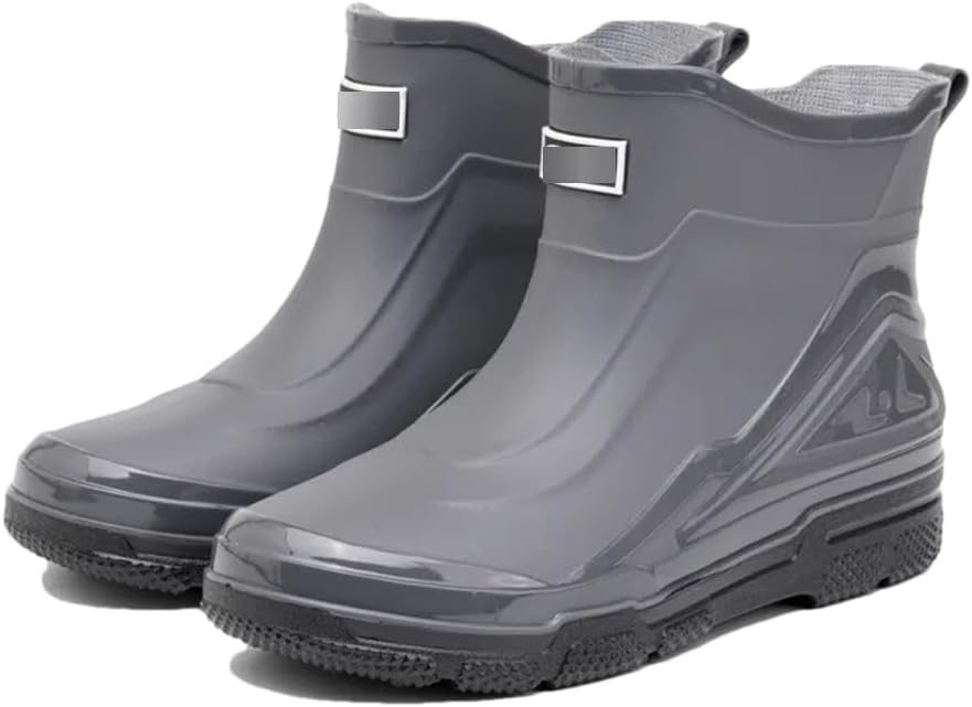 

Мужские рыбацкие ботинки Wjnvfioo для активного отдыха, нескользящие, легкие походные ботинки, дождевые сапоги Shaxi, прочные водонепроницаемые резиновые ботинки, серый