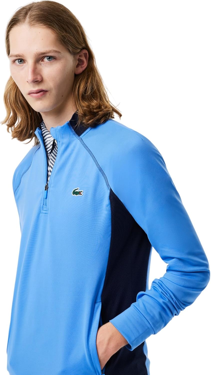 Lacoste мужской спортивный гольф-свитер с высоким воротником, Ethereal Blue/Navy Blue — фото 2