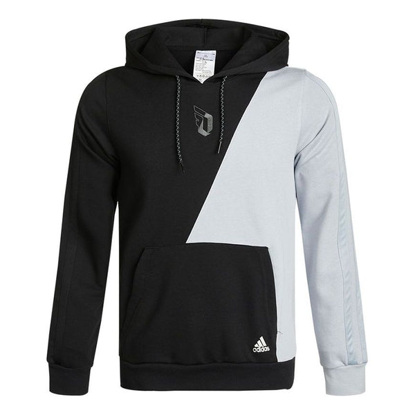 

Толстовка Adidas Dame Vis Hood Casual Sports Colorblock Hooded Pullover Black Gray, серый