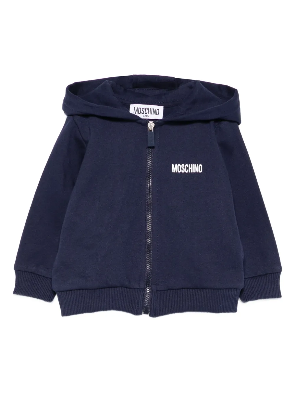

Худи на молнии с логотипом Moschino Kids, синий