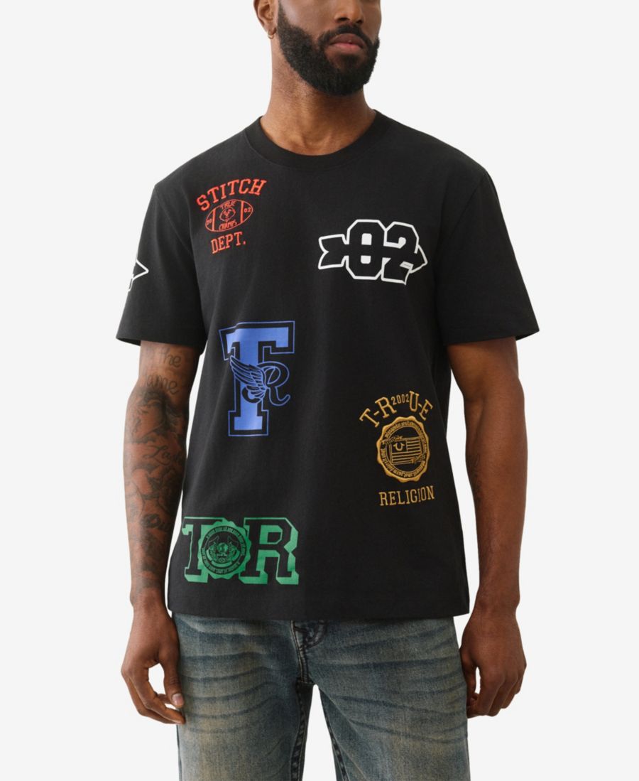 

Мужская футболка с коротким рукавом и вышитым логотипом True Religion, Jet Black, Черный, Мужская футболка с коротким рукавом и вышитым логотипом True Religion, Jet Black
