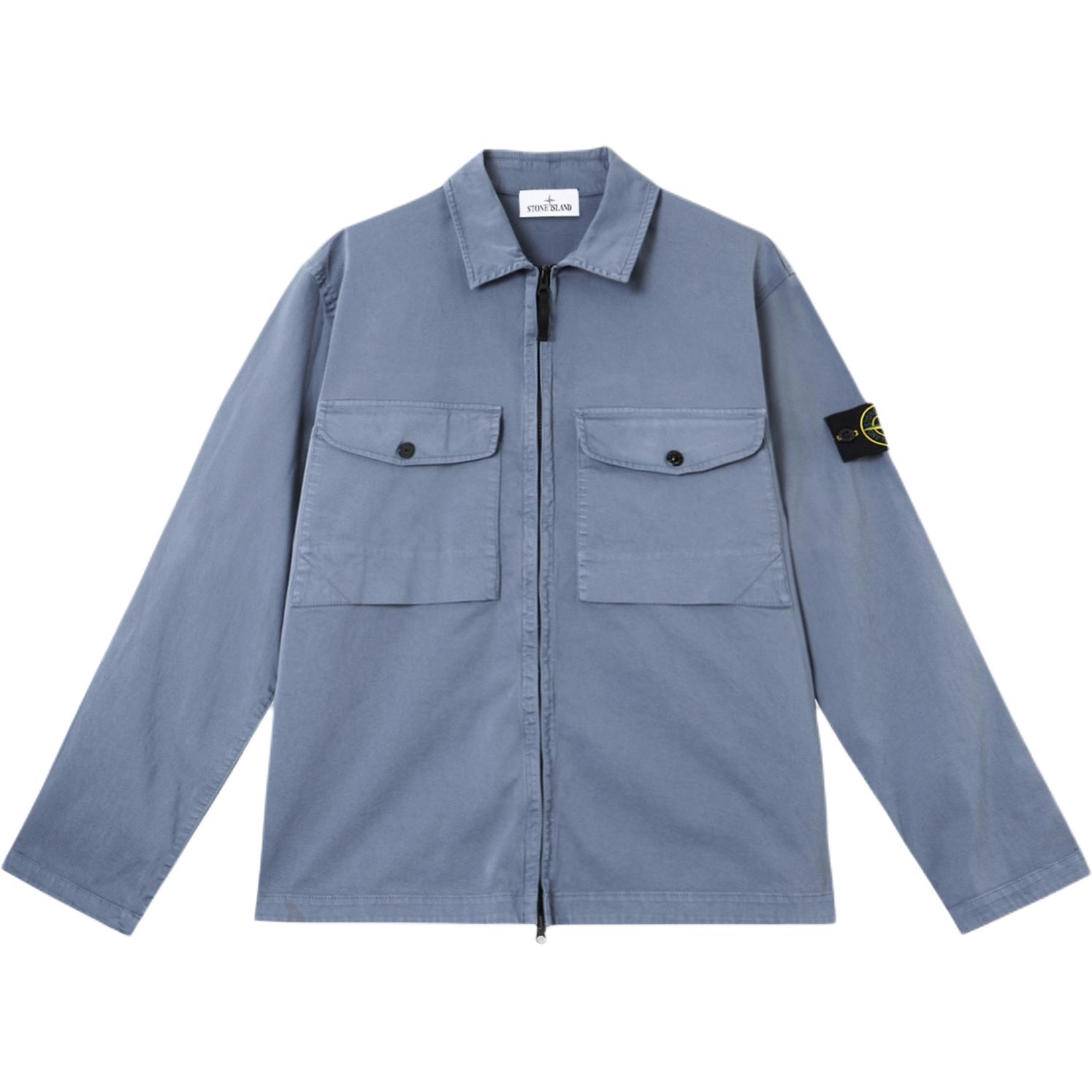 

STONE ISLAND Куртка рубашка с нашивкой компас, Blue