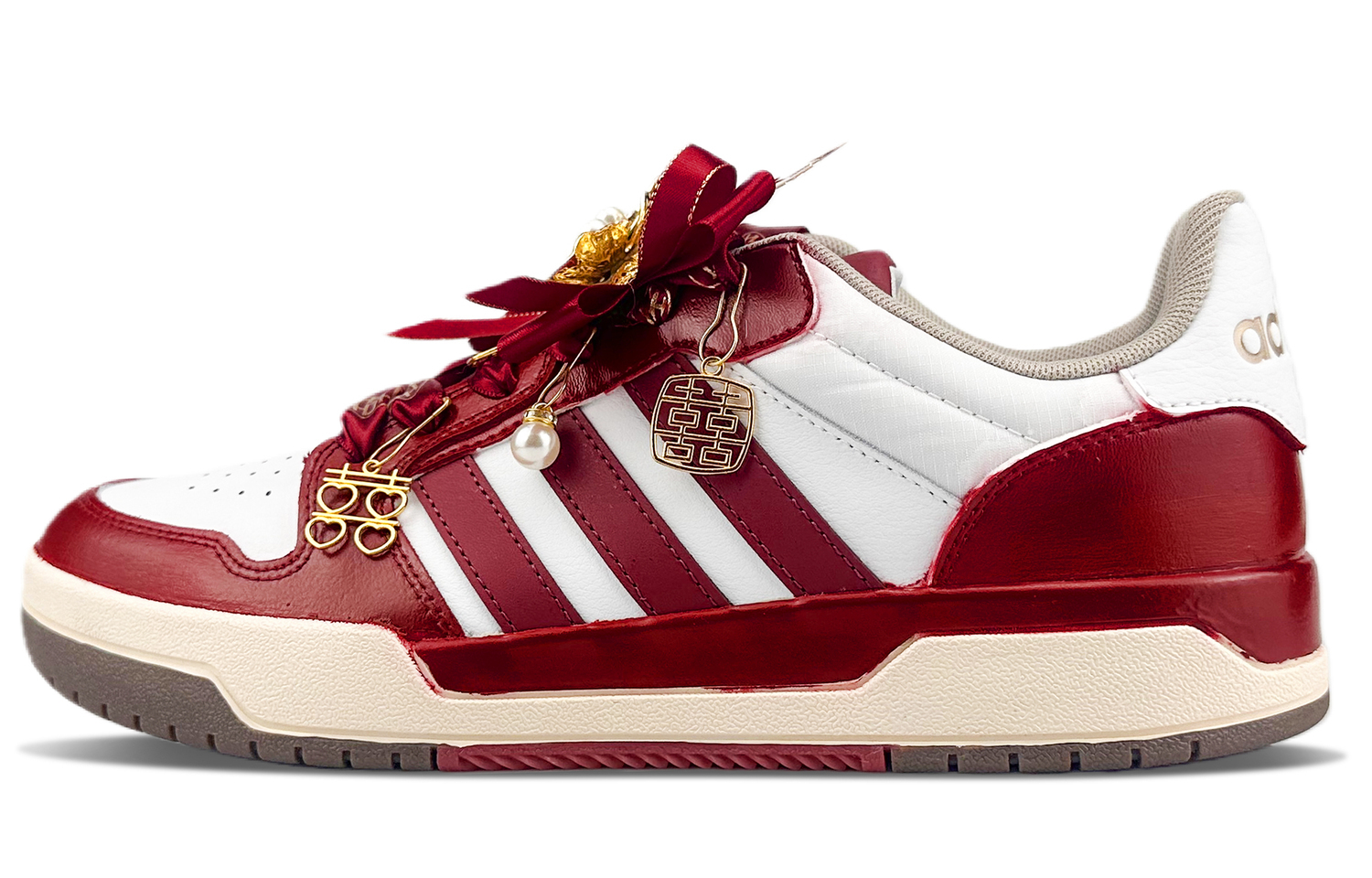 Adidas Neo Кроссовки для скейтбординга Enrap Cushioning, износостойкие, низкие, унисекс, красные — фото 3