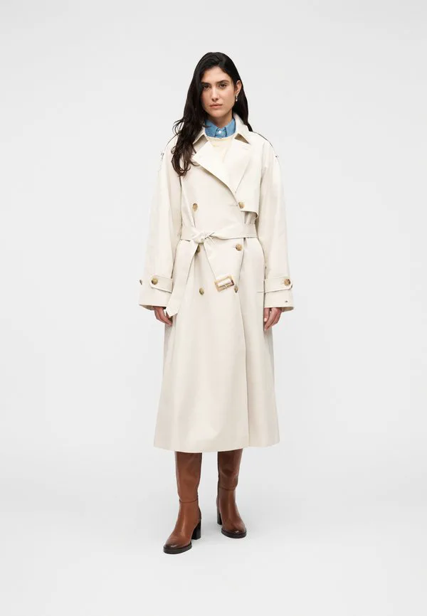 Водоотталкивающее твиловое пальто-тренч большого размера Tommy Hilfiger, Light Silt — фото 3