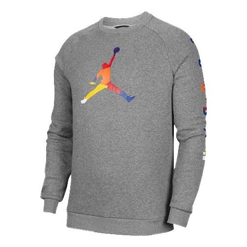 

Толстовка Air Jordan Casual Sports Round Neck Pullover 'Grey Rainbow', серый