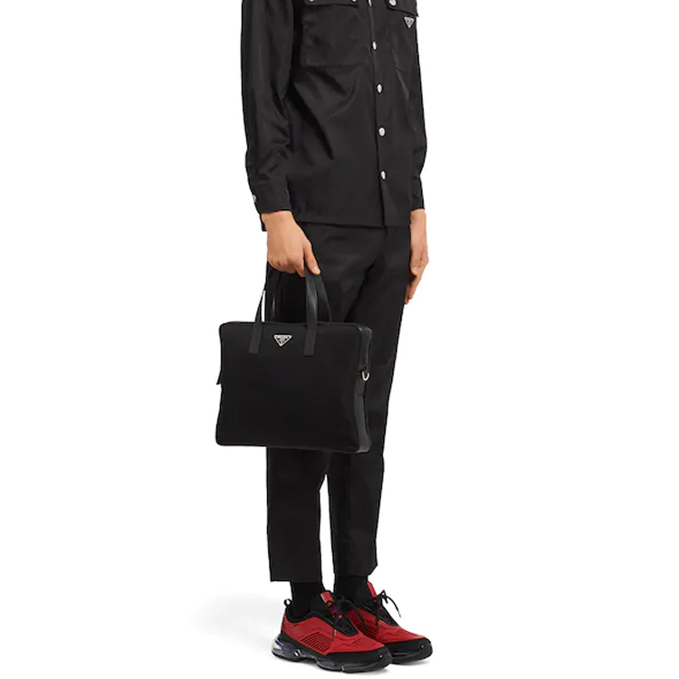 Кожаный портфель Saffiano, мужская сумка черная PRADA — фото 4