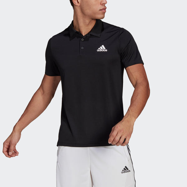 Футболка m pl ps training sports breathable short sleeve polo shirt black Adidas, черный — фото 3