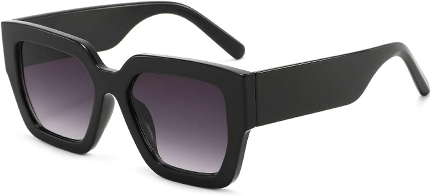 

Солнцезащитные очки COTIA в винтажном квадратном стиле для женщин и мужчин. Классическая прямоугольная форма, толстая оправа, широкие дужки. Ретро-дизайн. Солнцезащитные очки, Black