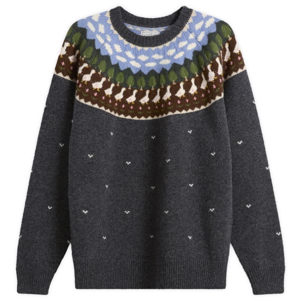 

Вязаный свитер с узором «Фэр-Айл» и изображением утки Unlikely Dry Goods, charcoal серый