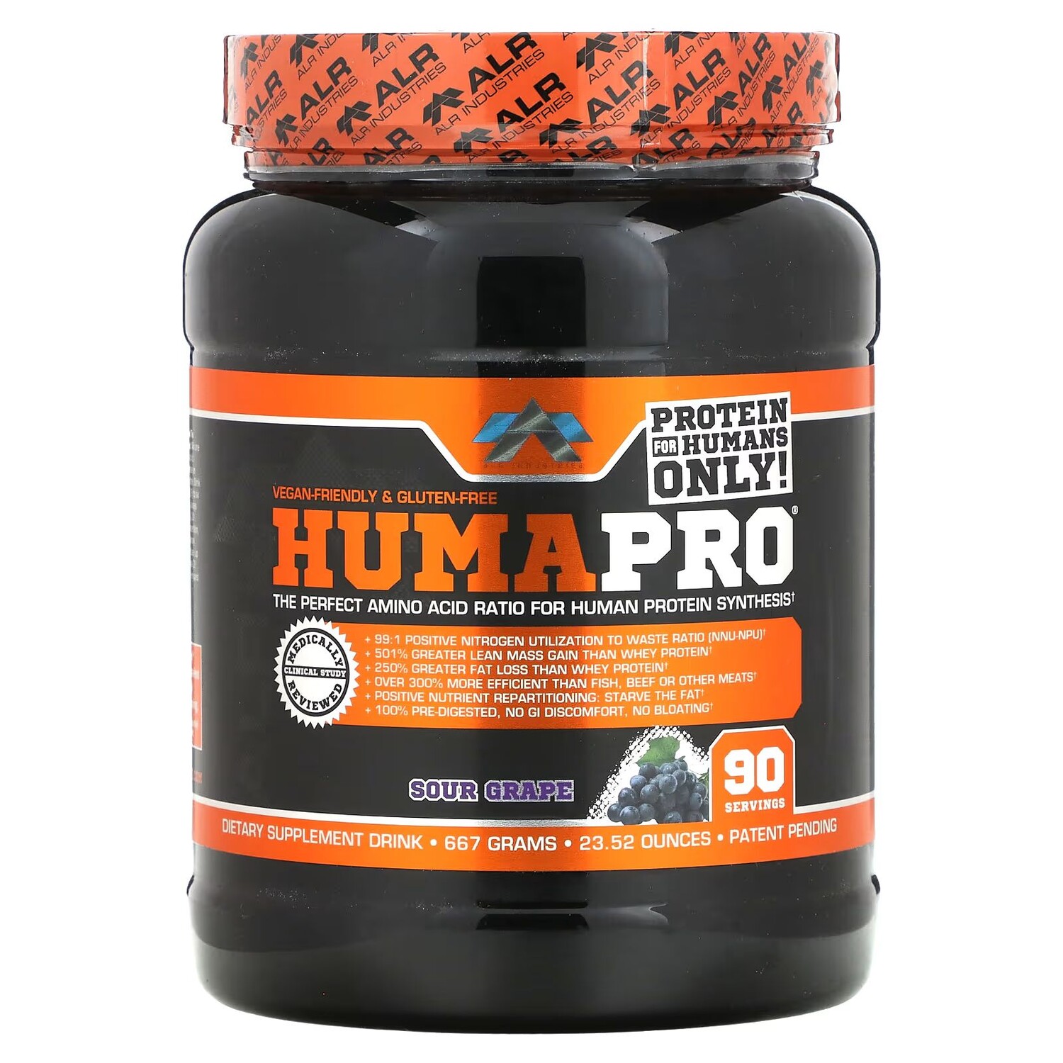 

HumaPro, кислый виноград, 23,52 унции (667 г) Alr Industries