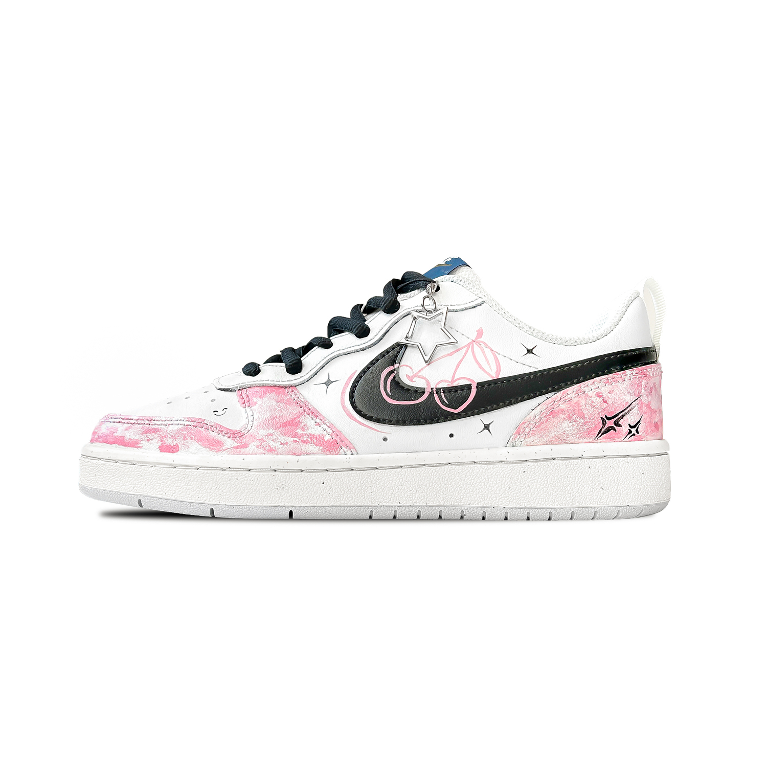 

Nike Court Borough A Cherry Slip Resistant Low top детские скейтбординг кроссовки Black Pink для подростков
