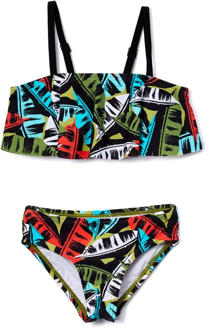 Детский купальник Kanu Surf Karlie Flounce Bikini Beach Sport 2 Piece Swimsuit, Maya Olive