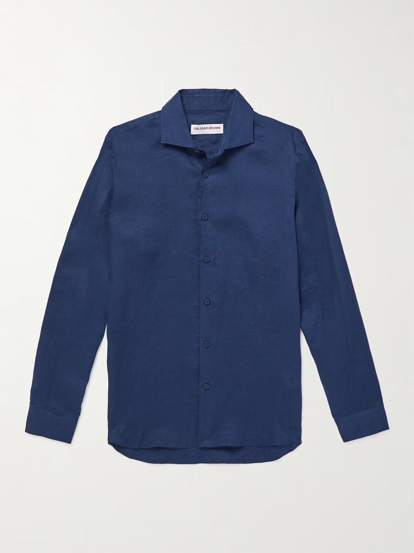 

Рубашка Giles Slim-Fit из льна ORLEBAR BROWN, цвет Midnight blue