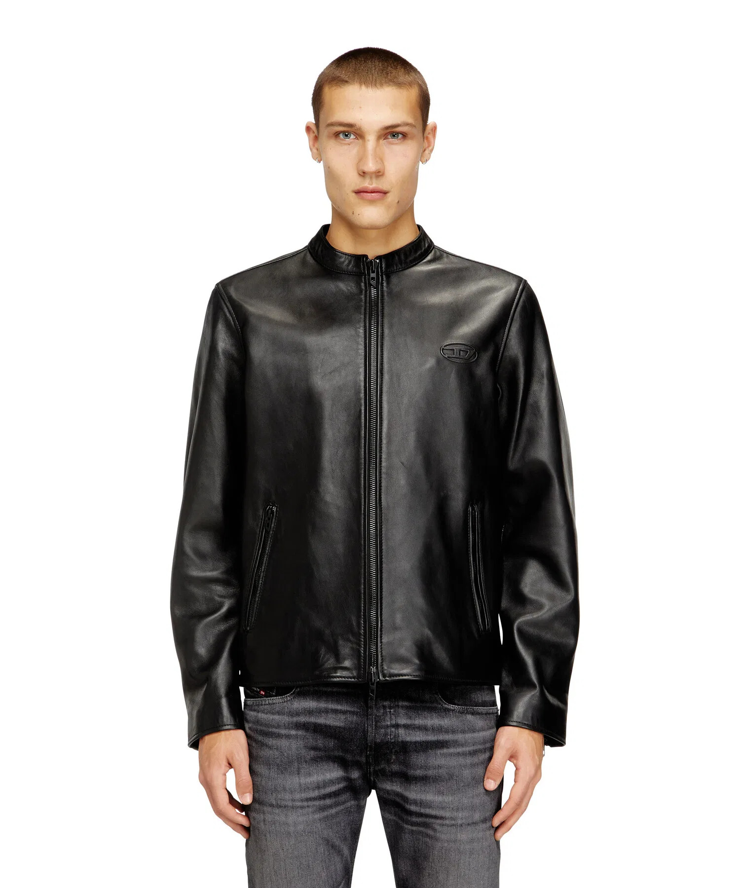Куртка кожаная DIESEL L-TAD-WRD чёрная