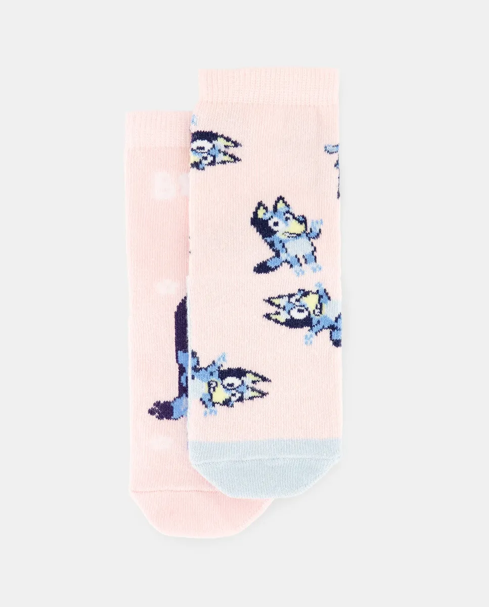 

Набор из 2 антискользящих носков BB BLUEY для девочки малыша Cotton Juice, розовый