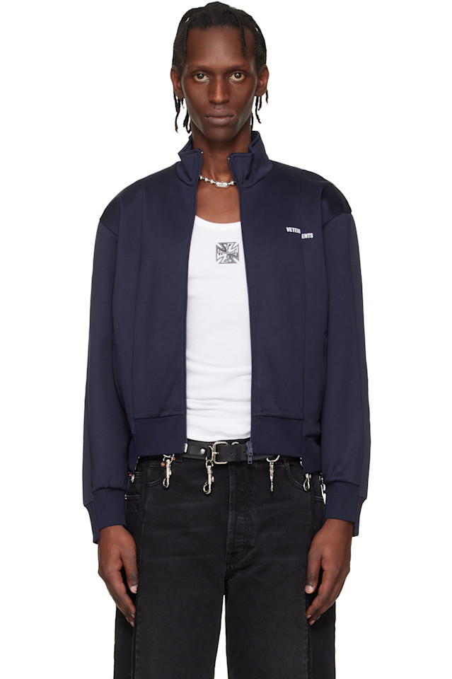 

Спортивная куртка Cut-Up на молнии Vetements, темно-синий
