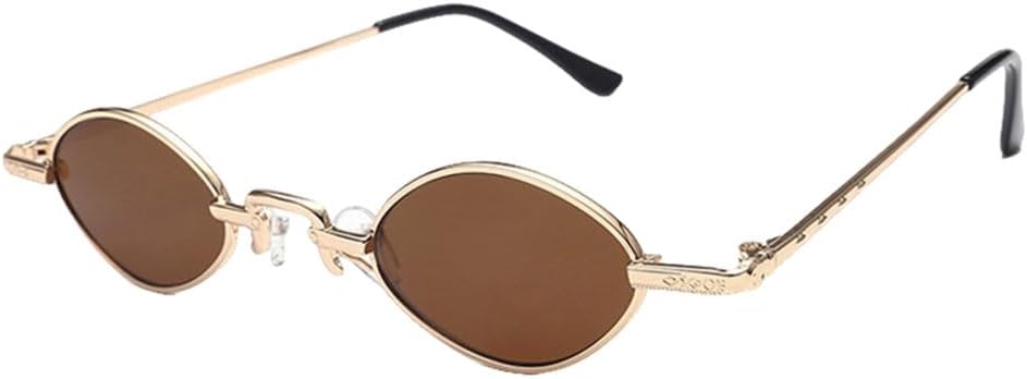 

LVTFCO Ретро маленькие красные круглые солнцезащитные очки для женщин в винтажном стиле с металлическим оправой овальной формы, солнцезащитные очки с защитой от УФ-излучения UV400, C3