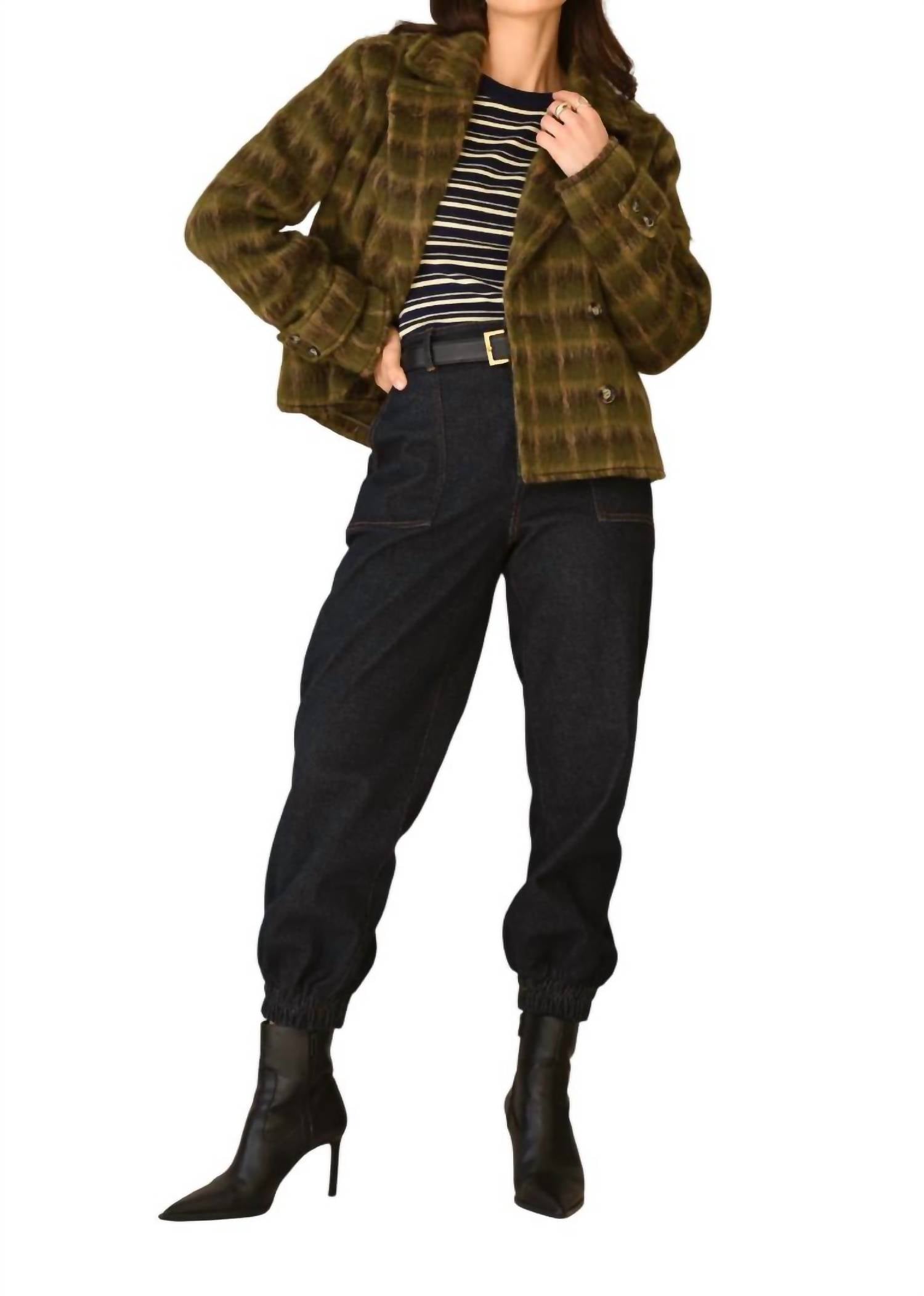 

Куртка Liza Plaid в коричневом/моховом/загорелом цвете GREYLIN