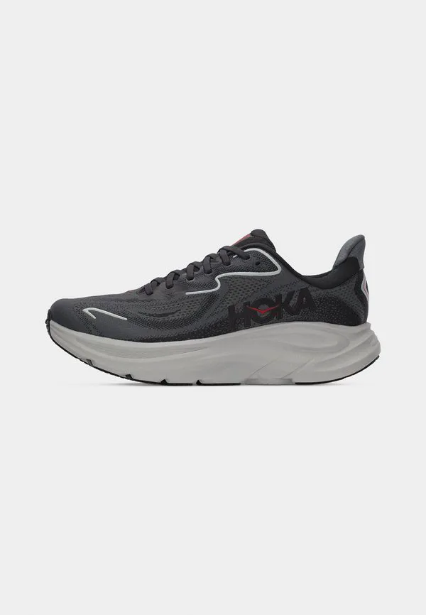 Кроссовки для бега по шоссе clifton 10 Hoka, Carbon Black/Satellite Grey — фото 2