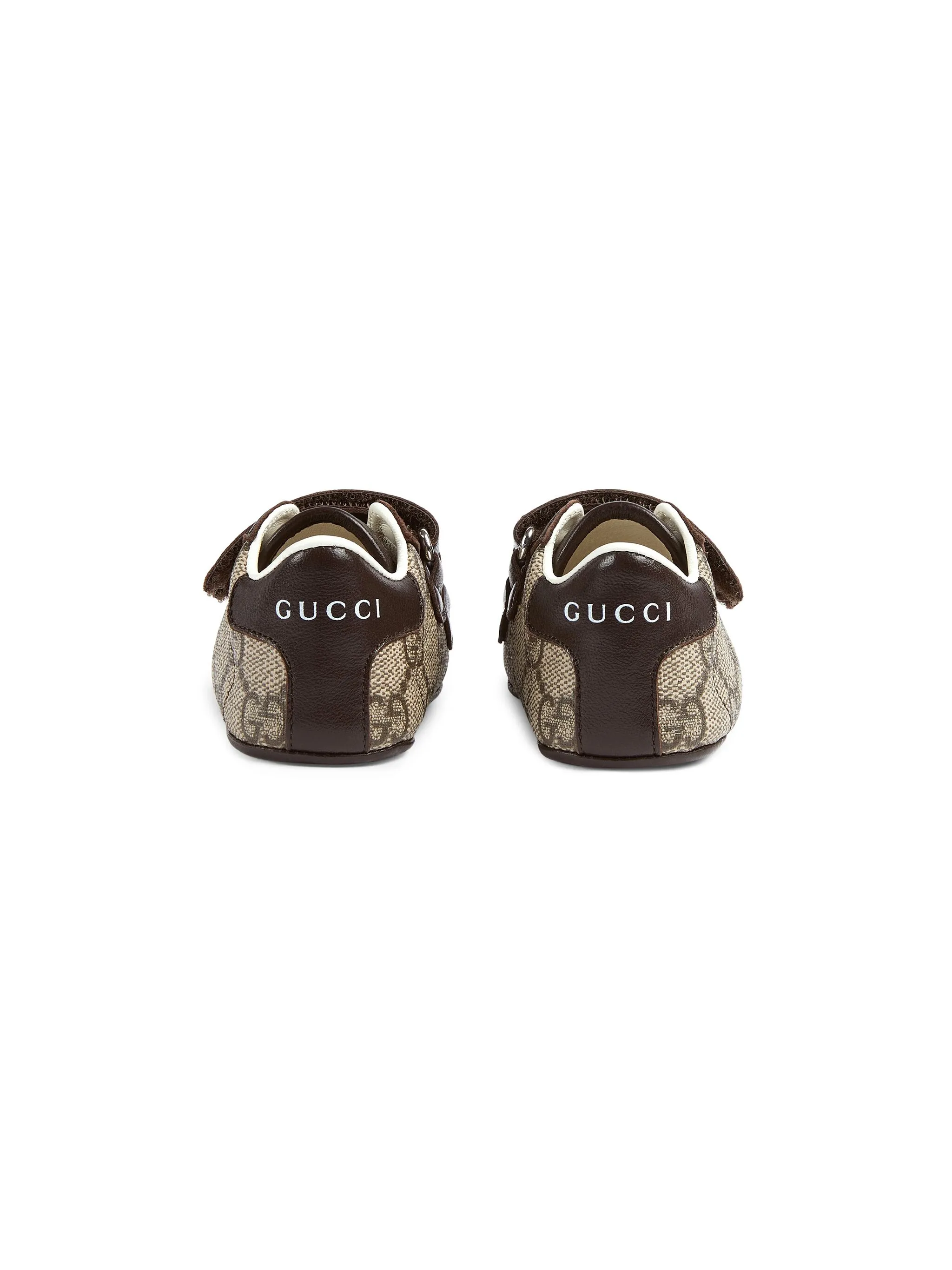 Пинетки Gucci Kids Ace с жаккардовым узором GG, коричневый — фото 4