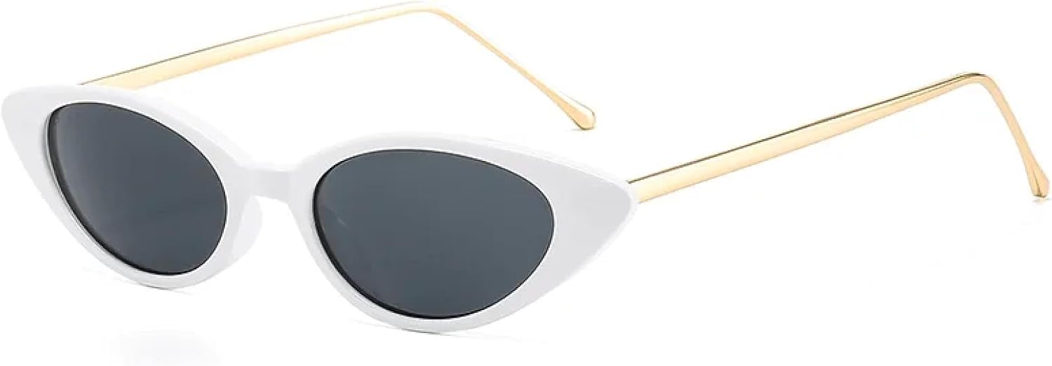 

Солнцезащитные очки «кошачий глаз» для женщин, маленькие, женские солнцезащитные очки, зеленые очки с леопардовым принтом, защита от УФ-излучения UV400 DSVIGF, White Grey